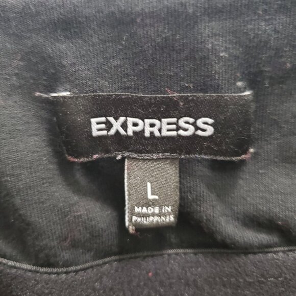 Express Women's Y2K Black Built In Shelf Bra Bodycon Mini Cami Slip Dress Size L - Picture 5 of 6